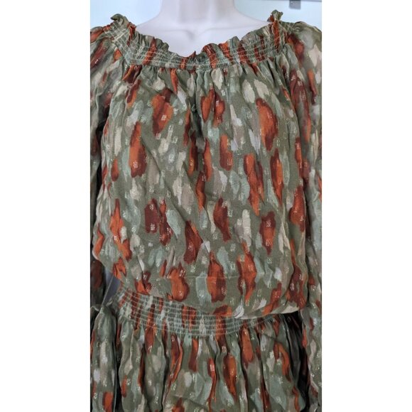 Ramy Brook dress mini drop waist shirred sheer sleeves XXS - Picture 4 of 7